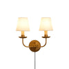 antique gold iron fabric plug in wall lamp