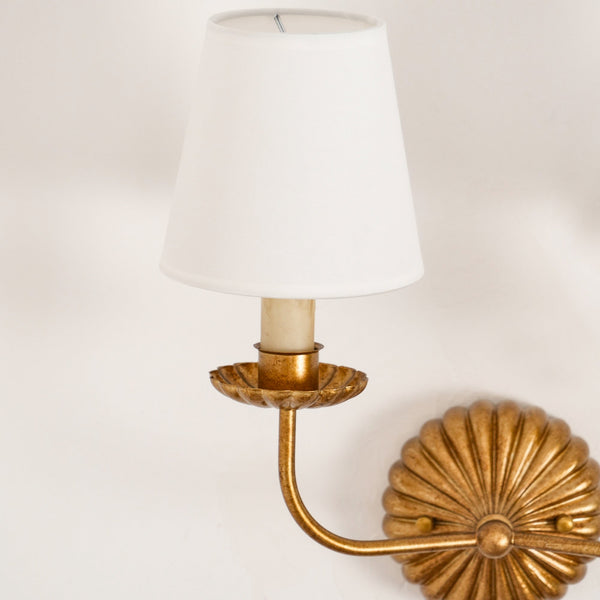 antique gold iron fabric plug in wall lamp