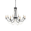 antiqued ivory wood beaded iron chandelier