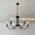 antiqued ivory wood beaded iron chandelier