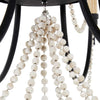 antiqued ivory wood beaded iron chandelier