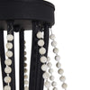 antiqued ivory wood beaded iron chandelier