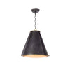 antiqued white iron cone pendant light gold interior