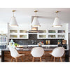 antiqued white iron cone pendant light gold interior