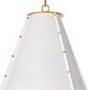antiqued white iron cone pendant light gold interior
