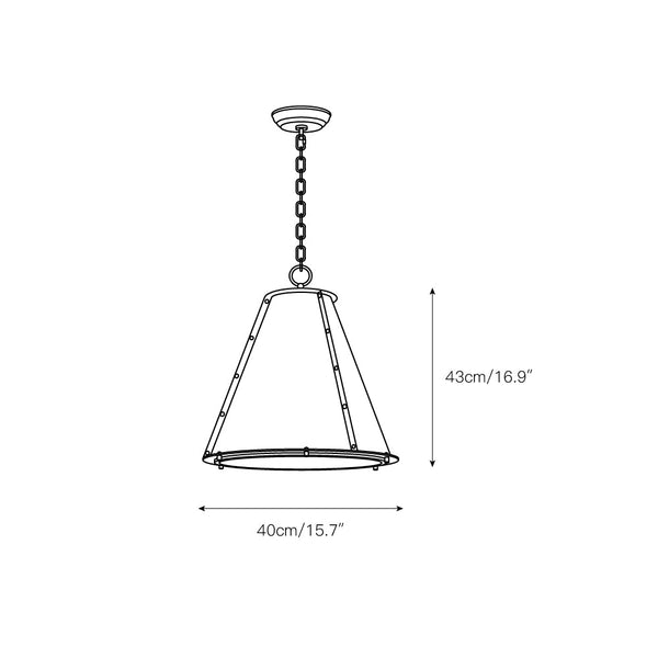 antiqued white iron cone pendant light gold interior