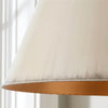 antiqued white iron cone pendant light gold interior
