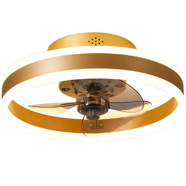 16 Circular Dimmable Modern Ceiling Fan Light Flush Mount Led Chandelier With Fan