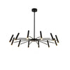 Linear Sputnik Chandelier Black Metal 12 Light Modern Hanging Lights