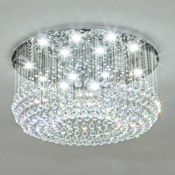 Glass Cicles Crystal Led Chandelier Drum Flush Mount Chandelier