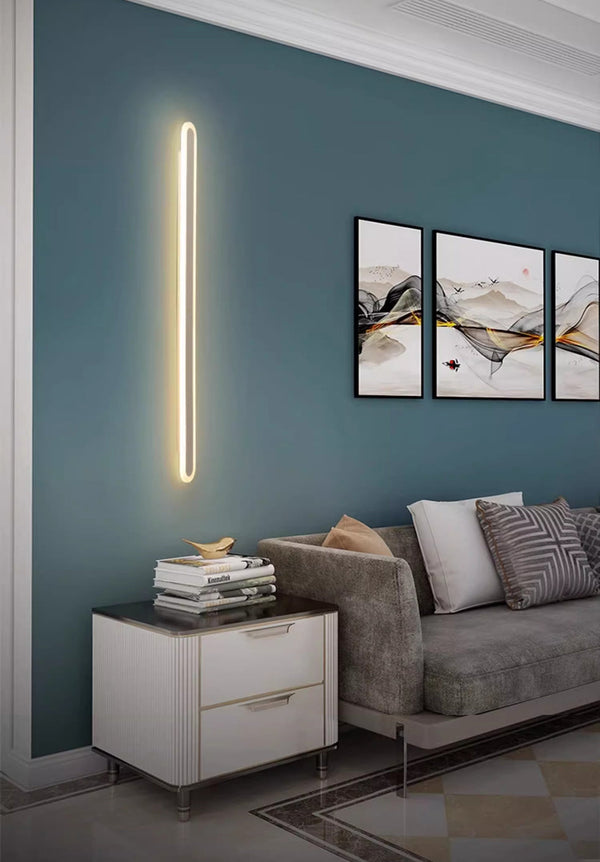 black acrylic iron linear led wall light
