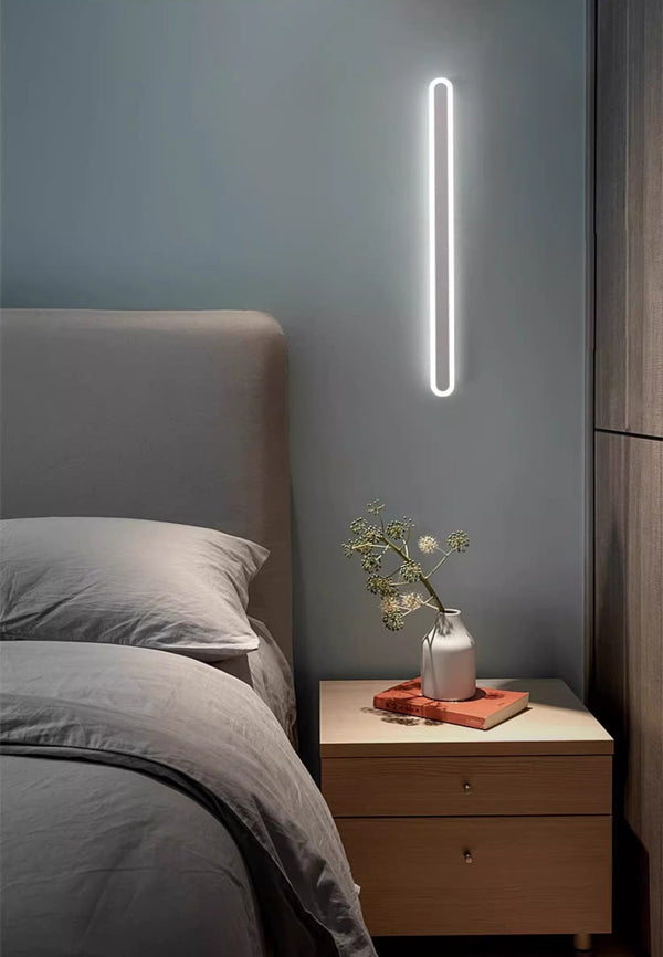 black acrylic iron linear led wall light