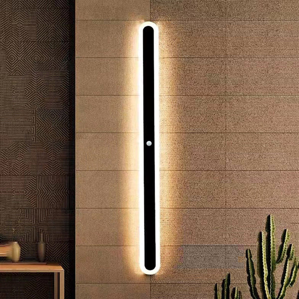 black acrylic iron linear led wall light