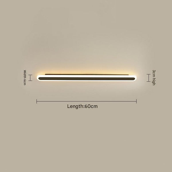 black acrylic iron linear led wall light