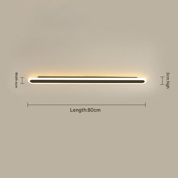 black acrylic iron linear led wall light