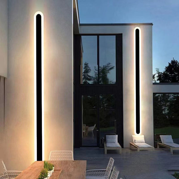 black acrylic iron linear led wall light