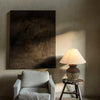black ceramic table lamp beige fabric shade bedside reading