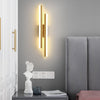 black gold iron acrylic linear led wall light
