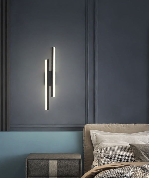 black gold iron acrylic linear led wall light