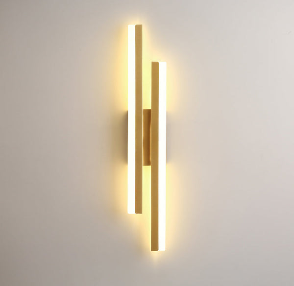 black gold iron acrylic linear led wall light