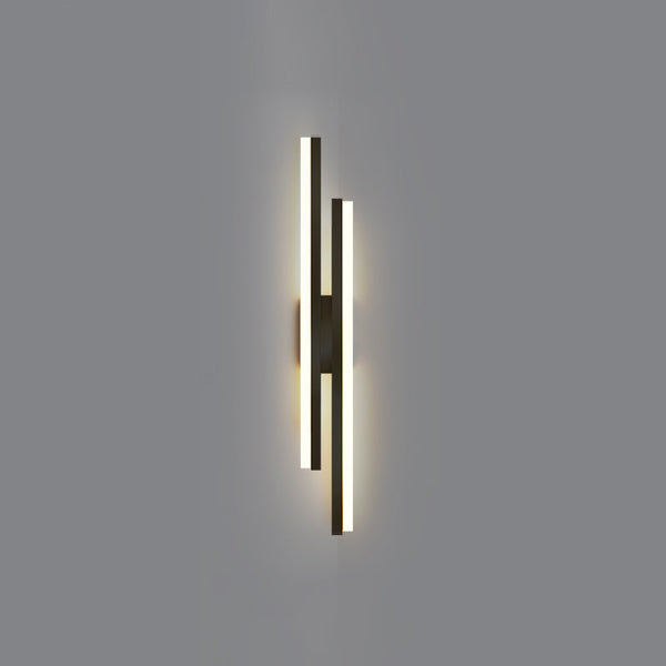 black gold iron acrylic linear led wall light