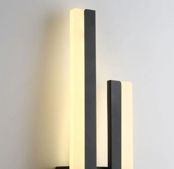 black gold iron acrylic linear led wall light