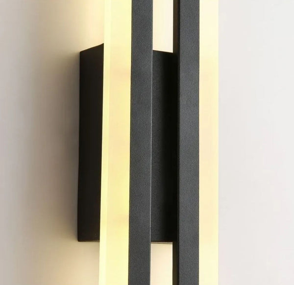 black gold iron acrylic linear led wall light