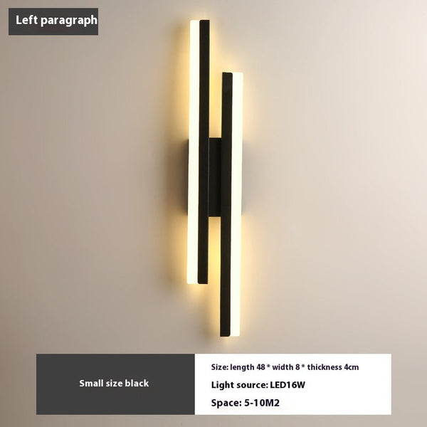 black gold iron acrylic linear led wall light