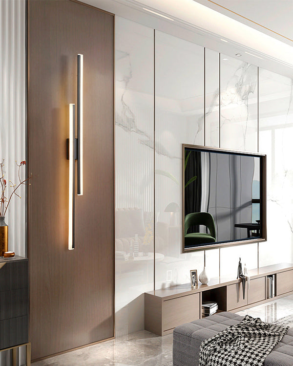 black gold iron acrylic linear led wall light