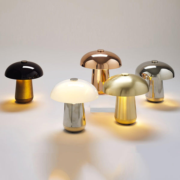 black gold mushroom table lamp iron bedside living room