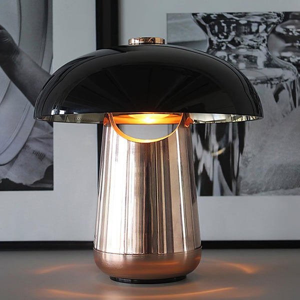 black gold mushroom table lamp iron bedside living room