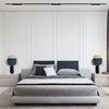 black iron table lamp smoke gray acrylic shade for bedroom office