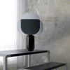 black iron table lamp smoke gray acrylic shade for bedroom office