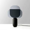 black iron table lamp smoke gray acrylic shade for bedroom office
