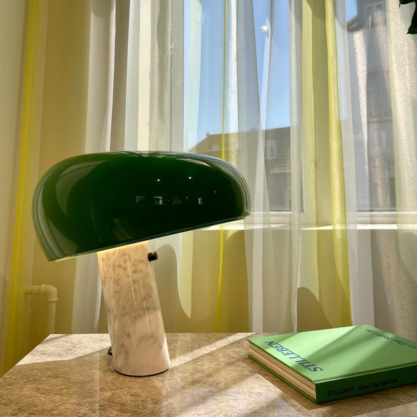 black marble iron hemisphere table lamp
