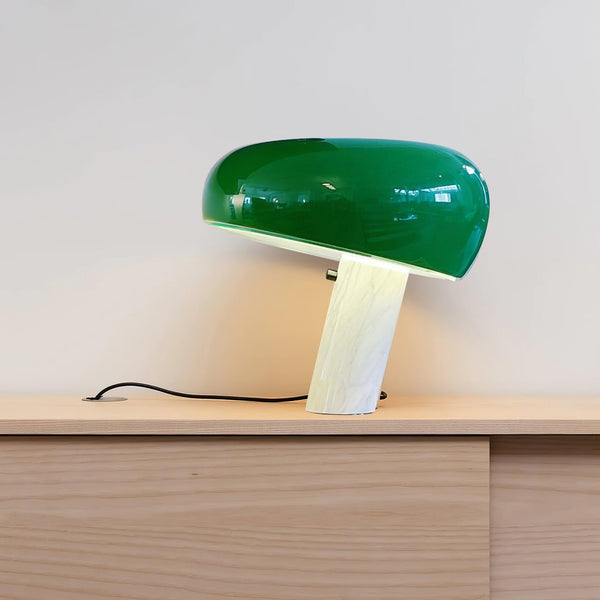 black marble iron hemisphere table lamp