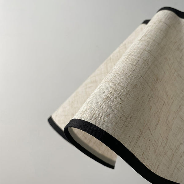 black metal table lamp with white linen shade for bedside and office