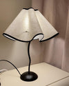black metal table lamp with white linen shade for bedside and office
