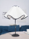 black metal table lamp with white linen shade for bedside and office