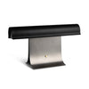 black paper table lamp with stainless steel for bedside reading nook