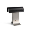 black paper table lamp with stainless steel for bedside reading nook