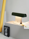 black paper table lamp with stainless steel for bedside reading nook