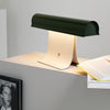 black paper table lamp with stainless steel for bedside reading nook