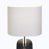 black resin table lamp with white fabric shade for bedside