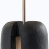 black resin table lamp with white fabric shade for bedside