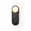black travertine cylinder wall sconce white glass