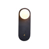 black travertine cylinder wall sconce white glass