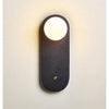 black travertine cylinder wall sconce white glass