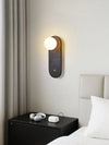 black travertine cylinder wall sconce white glass