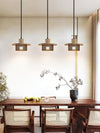 black yellow travertine mesh pendant light